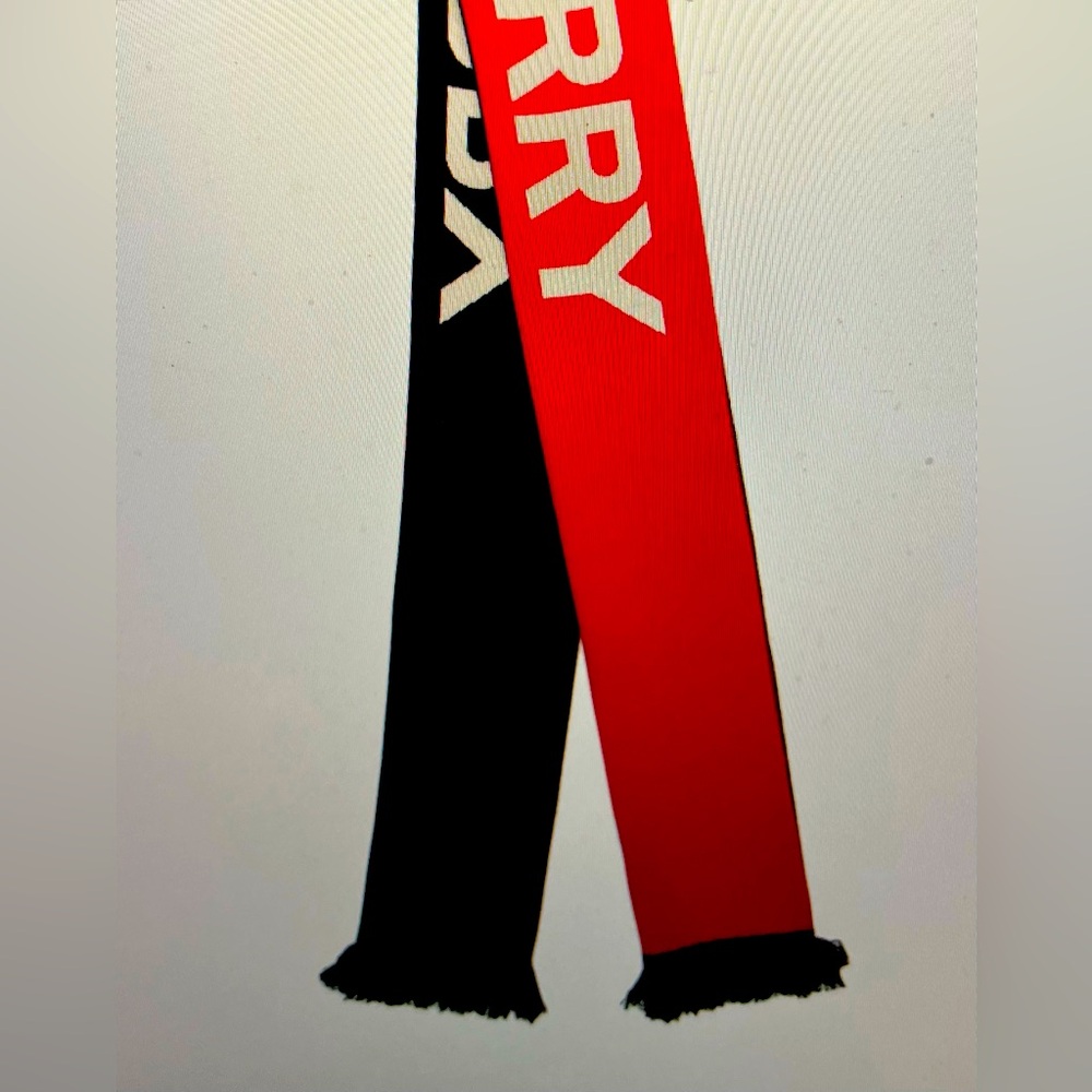 Burberry Red and Black Scarf